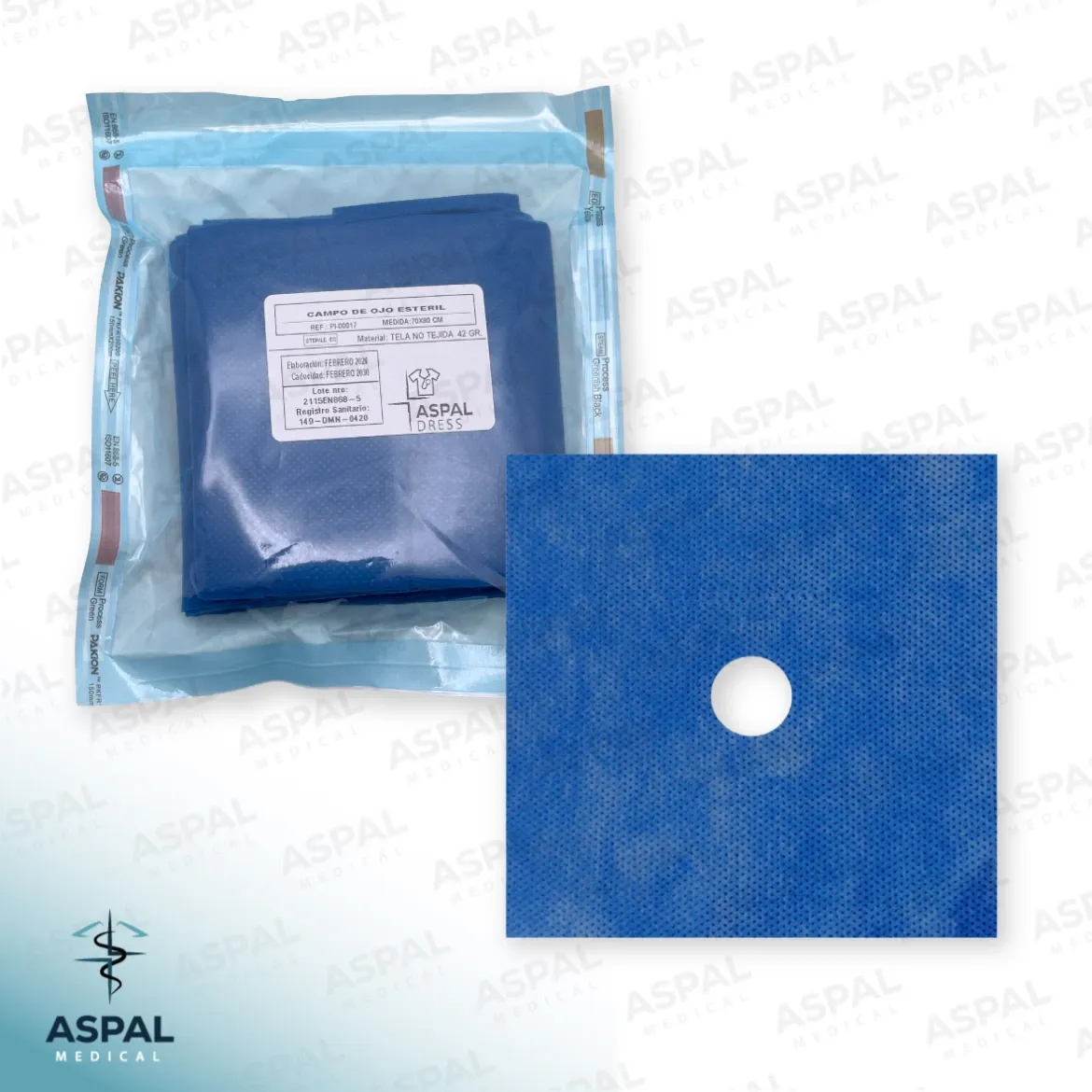 Campo de ojo con hendidura tela SMS descartable