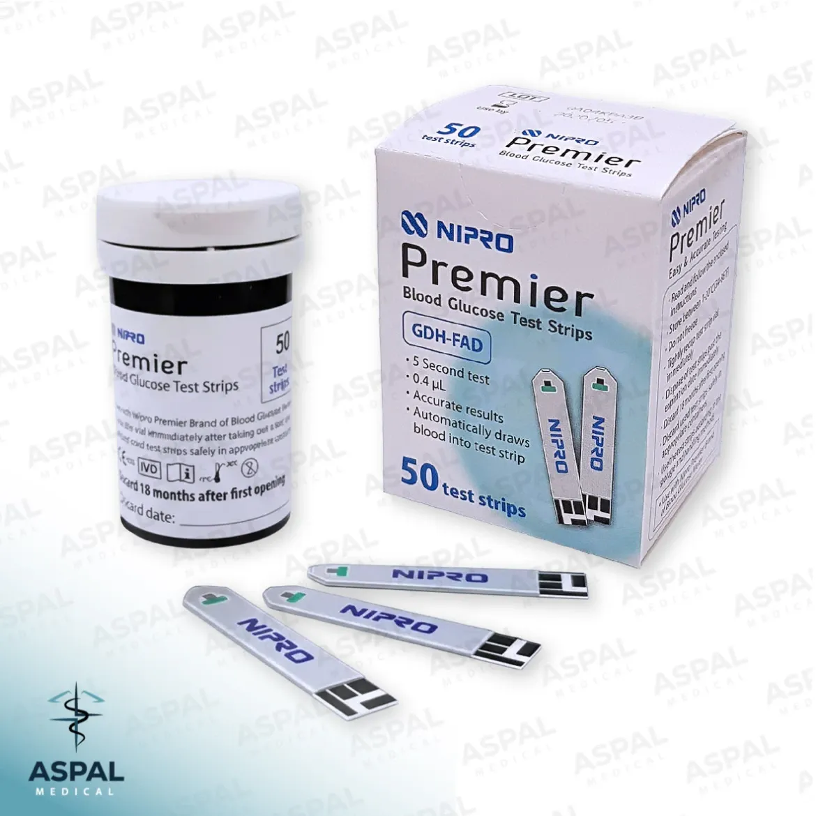 Caja de tirillas de glucómetro (Nipro)