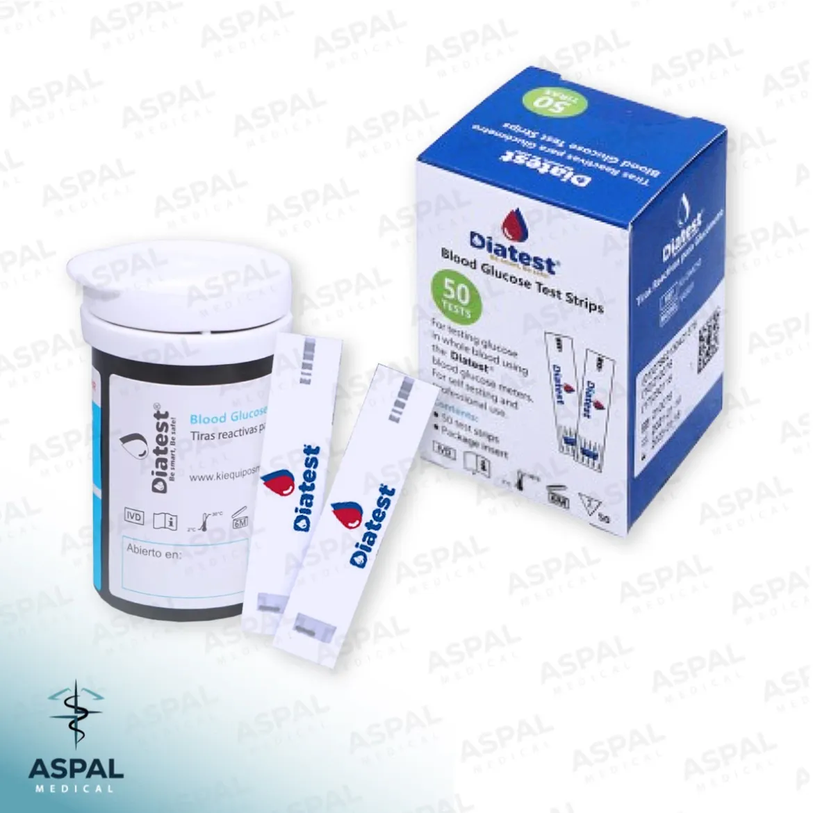 Caja de tirillas de glucómetro
